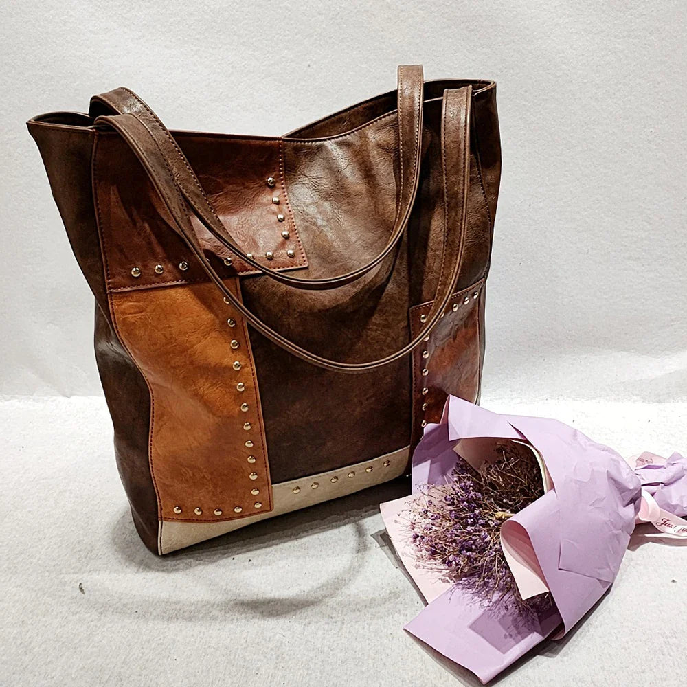 Inga™ | Vintage Patchwork-Tasche aus Leder