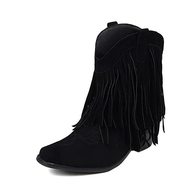 Jenny™ - Cowboy Stiefeletten mit Fransen-Tassel