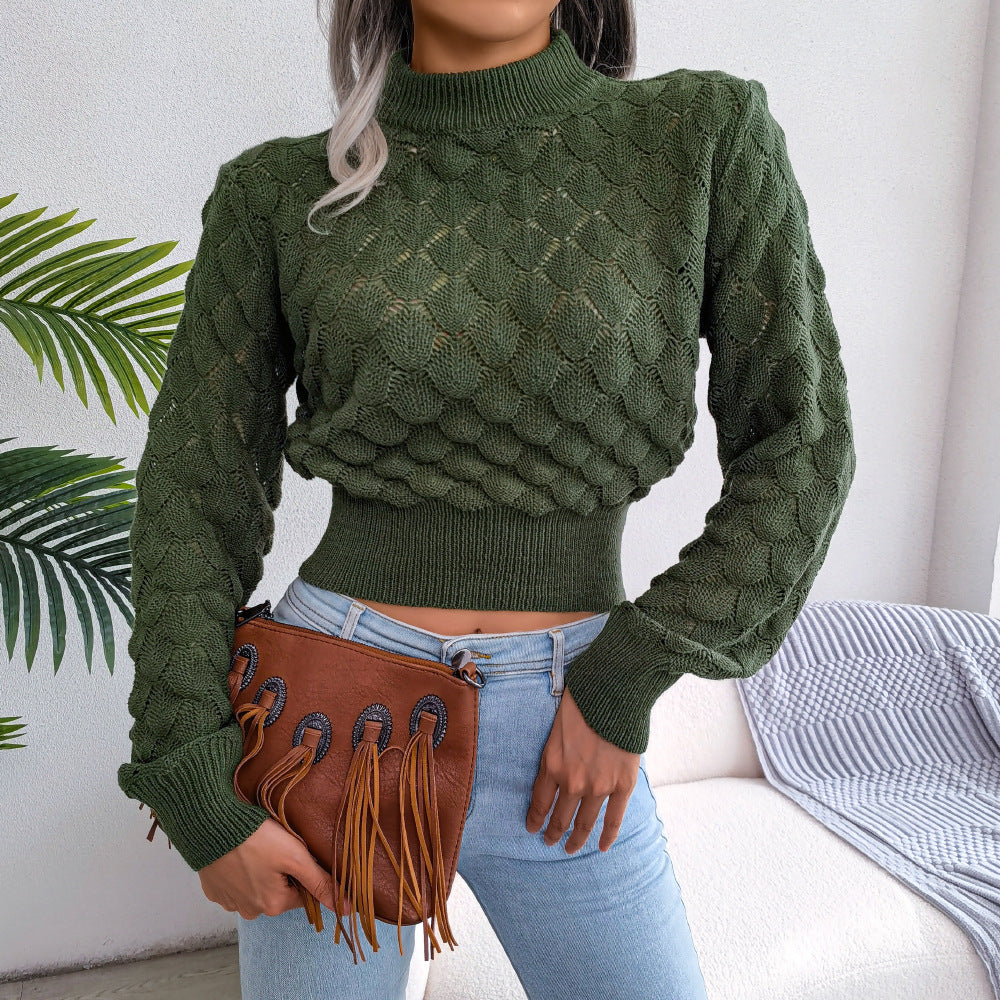 Stylischer kurzer Strickpullover Für Frauen