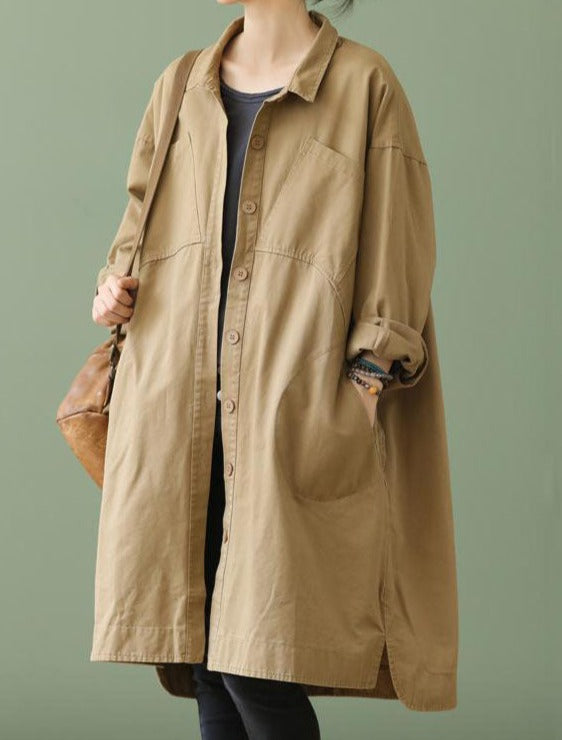 Marivelle | PeterPan Kragen Taschen Knopf Langarm Trenchcoat