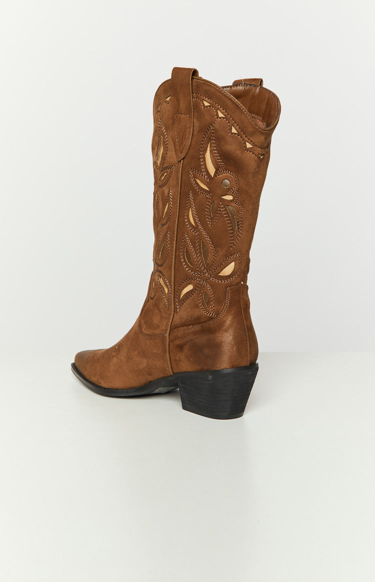 Bestickte Cowboy-Lederstiefel Für Frauen