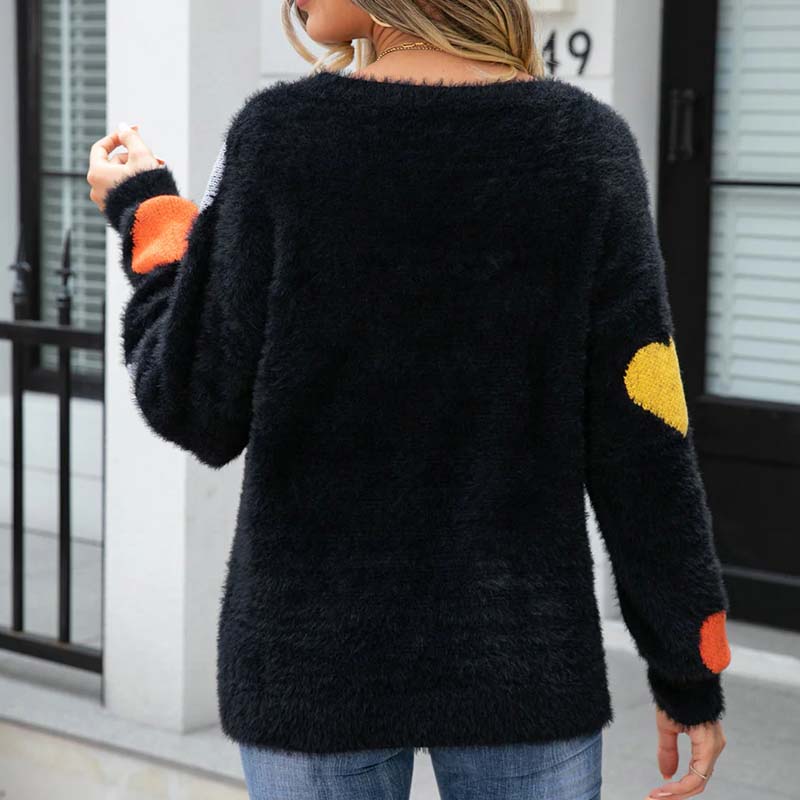 Damen Pullover mit Herzmuster Für Frauen