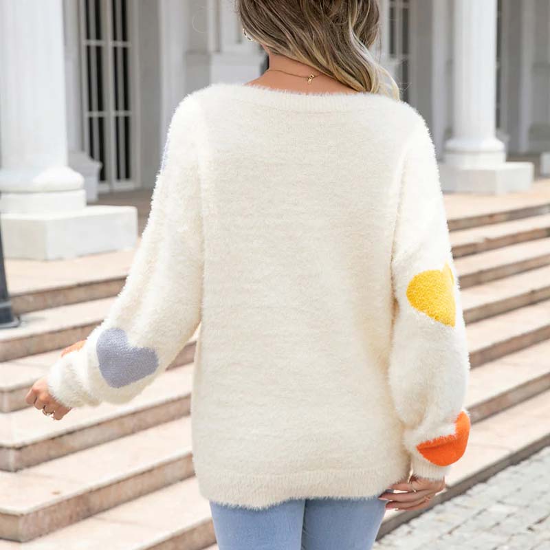 Damen Pullover mit Herzmuster Für Frauen