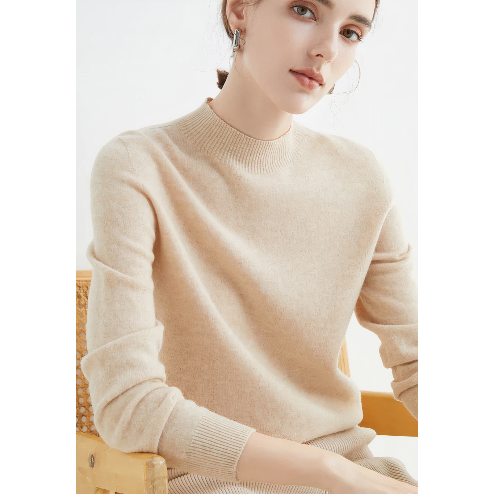 Amelie | Eleganter schlanker Kaschmir-Strickpullover für Damen