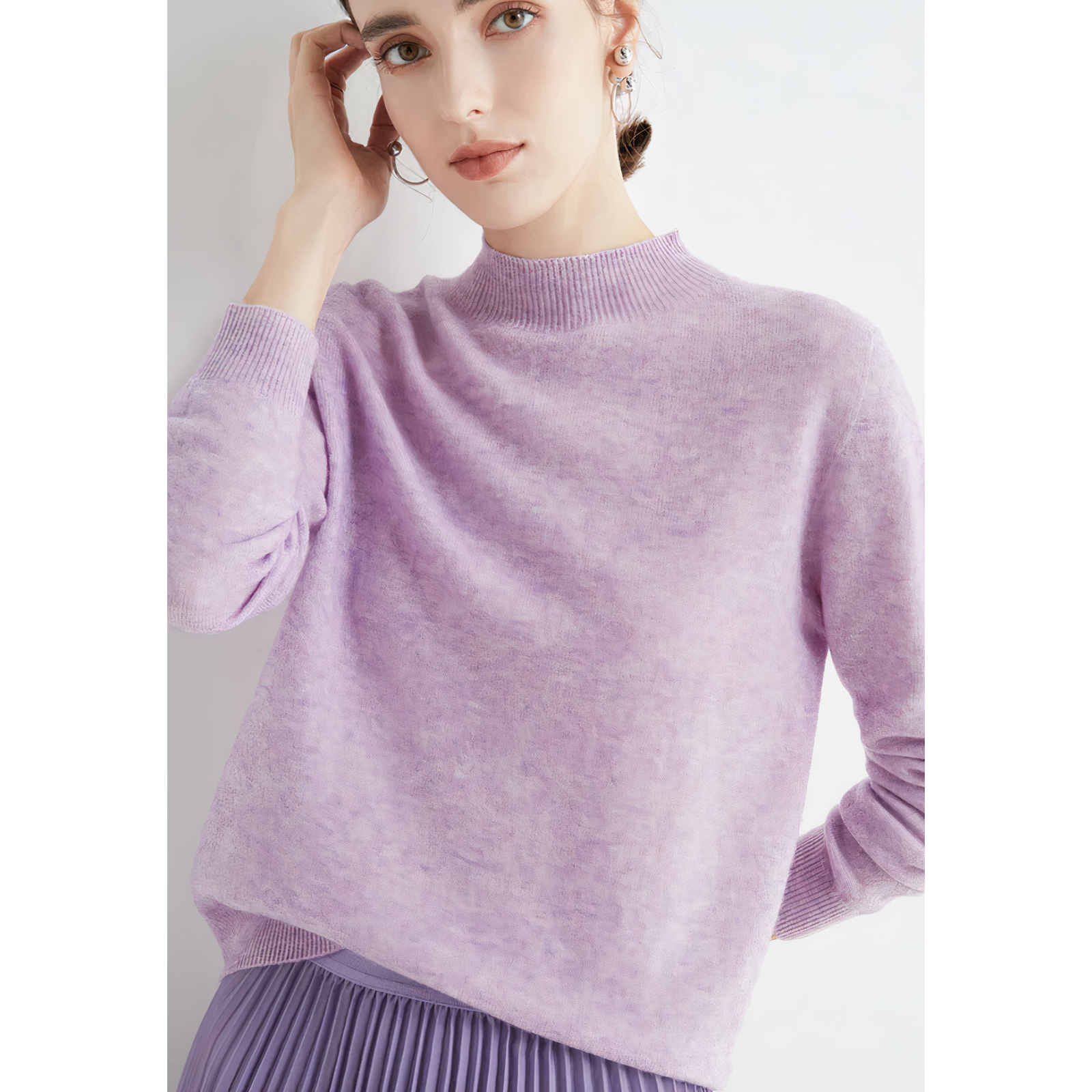 Amelie | Eleganter schlanker Kaschmir-Strickpullover für Damen