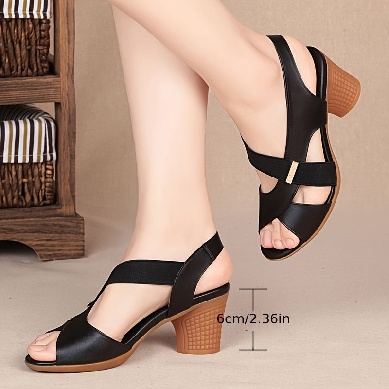 Schwarze Chunky Sandalen - Elise