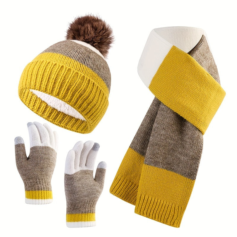 Gemütliches Colorblock-Essentials-Set Für Winterkomfort Für Frauen