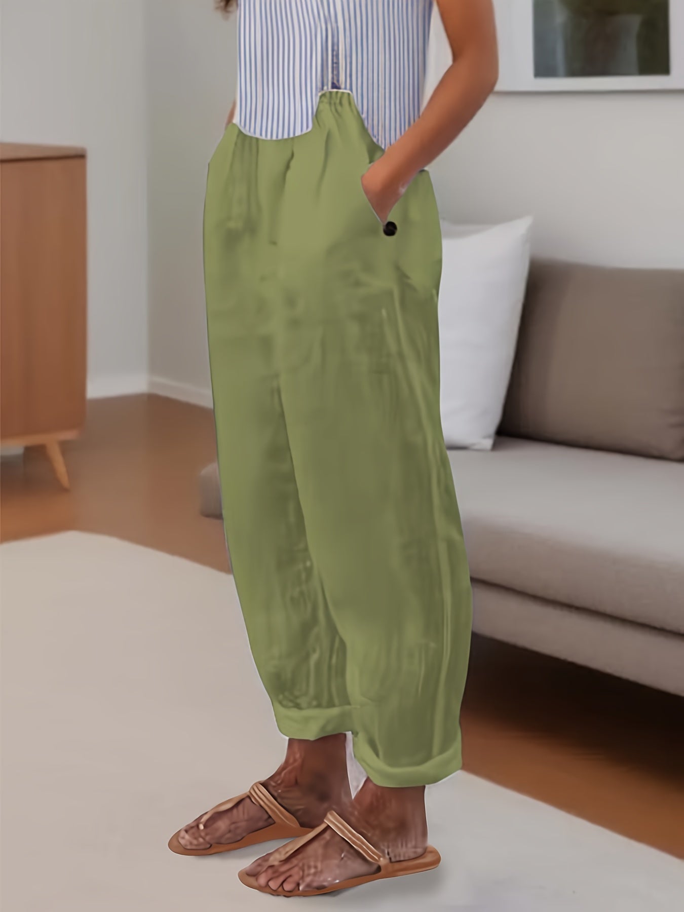 Weiße Casual Weite Hose - Sophie