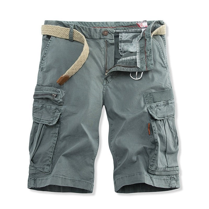 Stuttgart | Relaxed Washed Solid Color Mehrtaschen-Hose Shorts