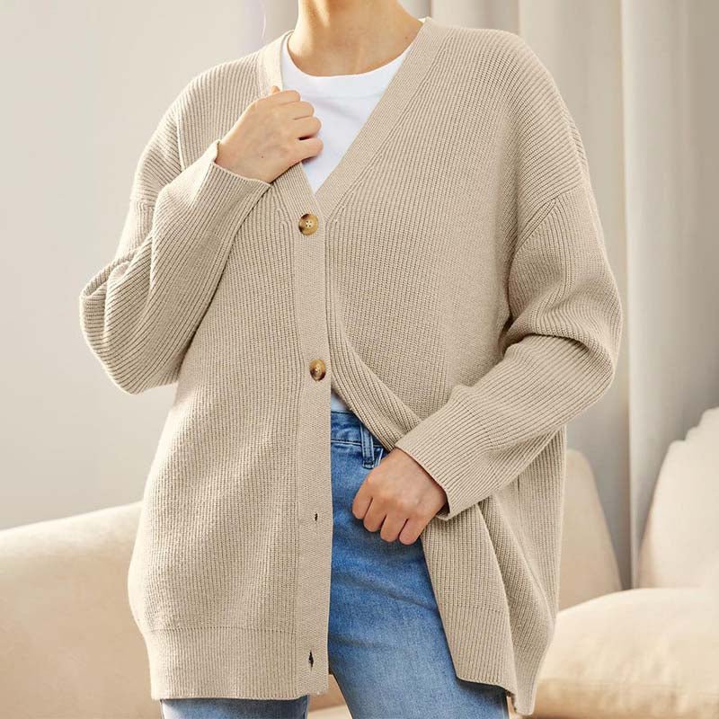 Klassische Offene Strickjacke Für Gemütliches Layering Für Frauen