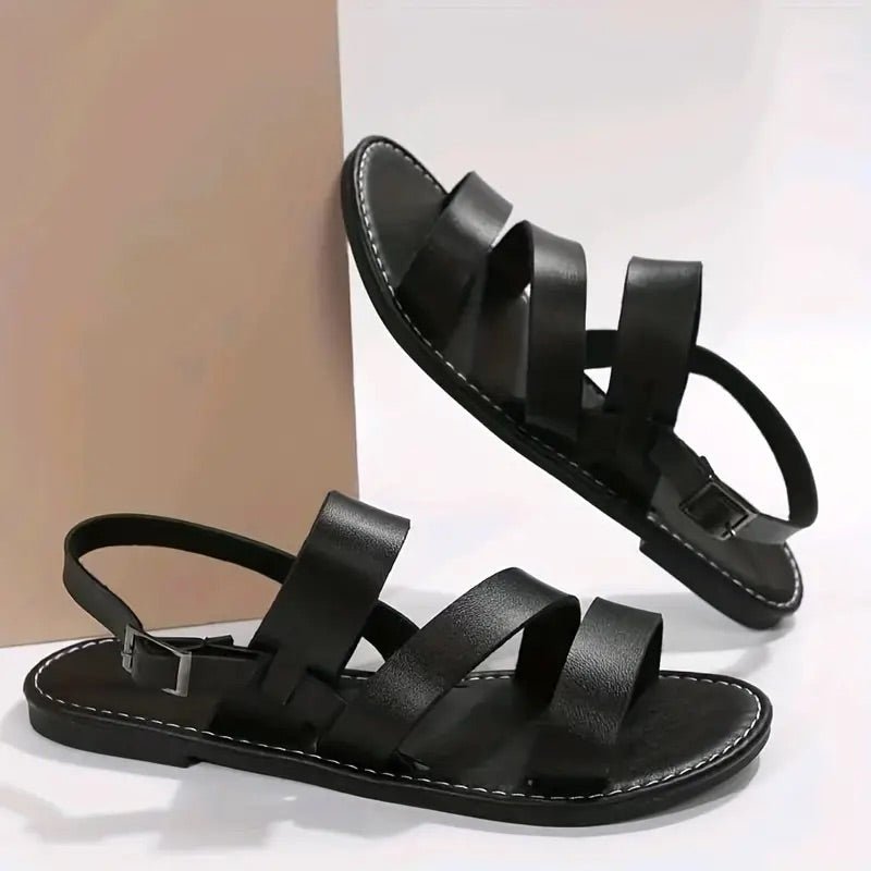 Lara - Schwarze Modische Damensandalen