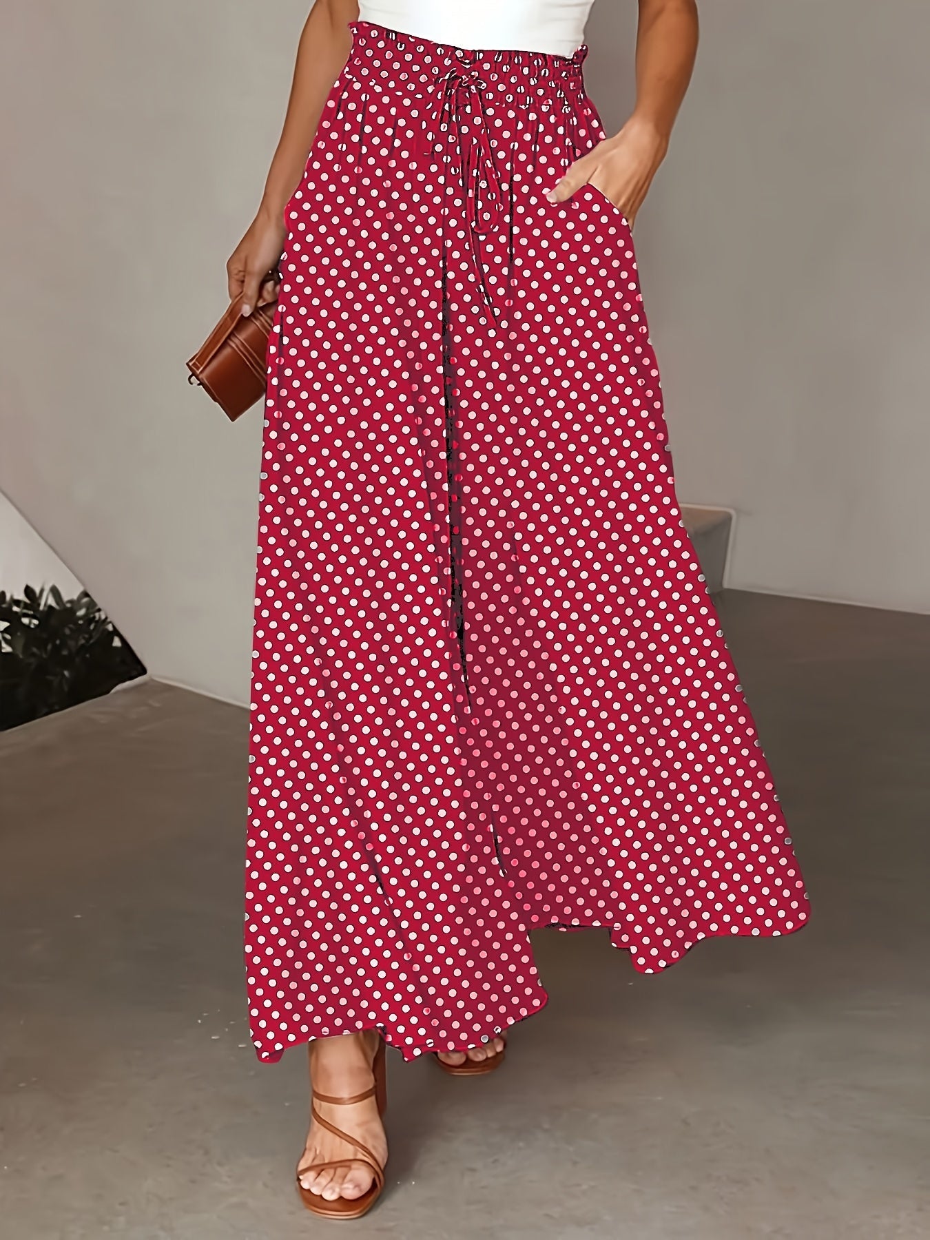 Schwarze Polka Dot Weite Hose - Ella