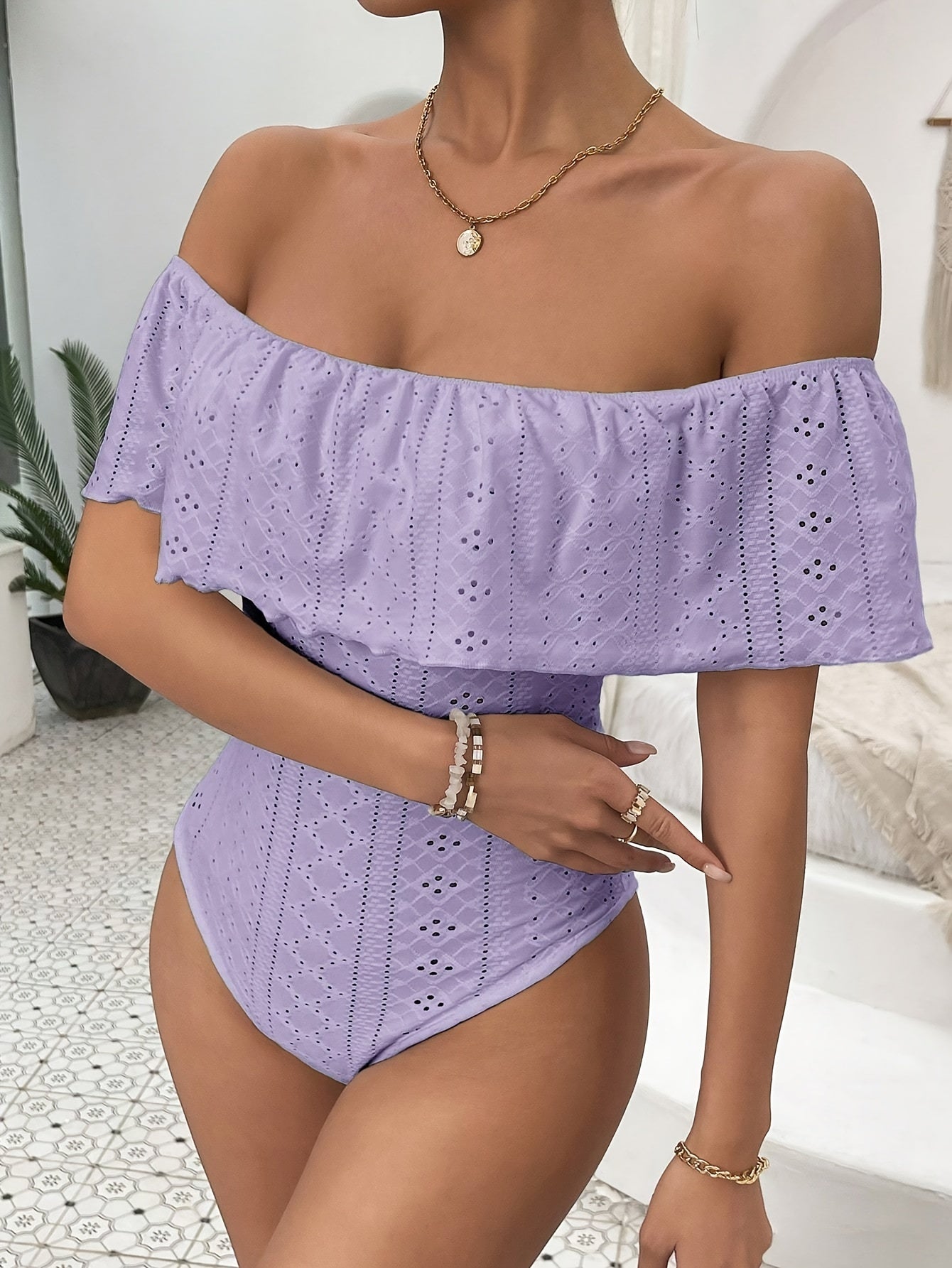 Weiße Off-Shoulder Bodysuit - Isla