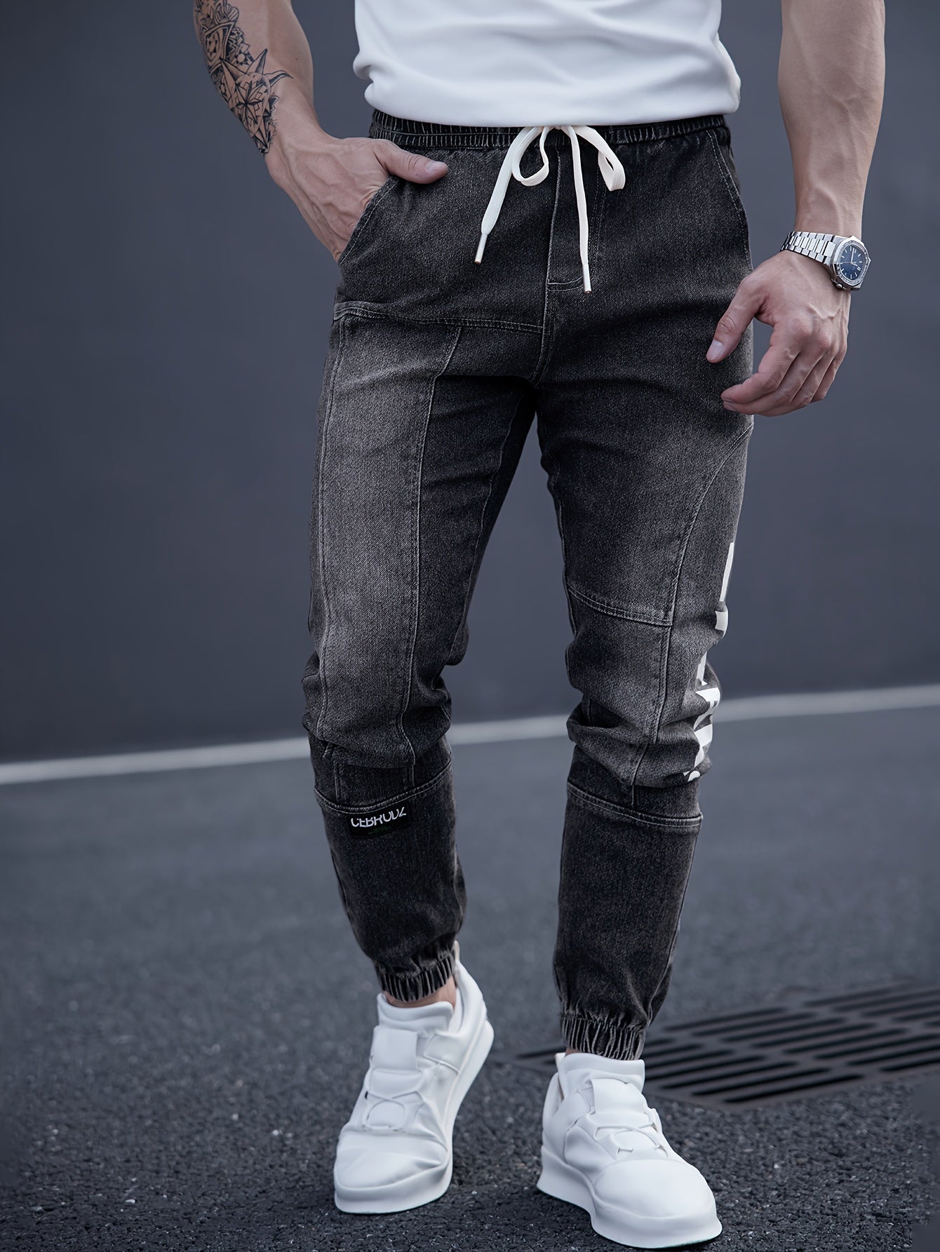 Schwarze Tapered Jeans - Jeroen