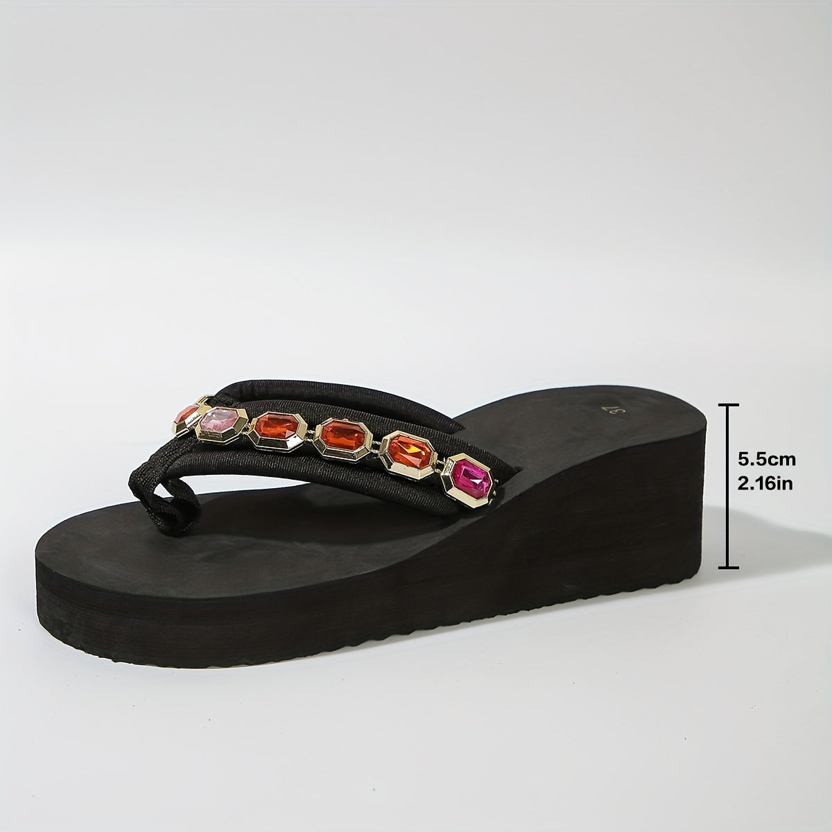 Schwarze Orthopädische Keilsandalen - Emma