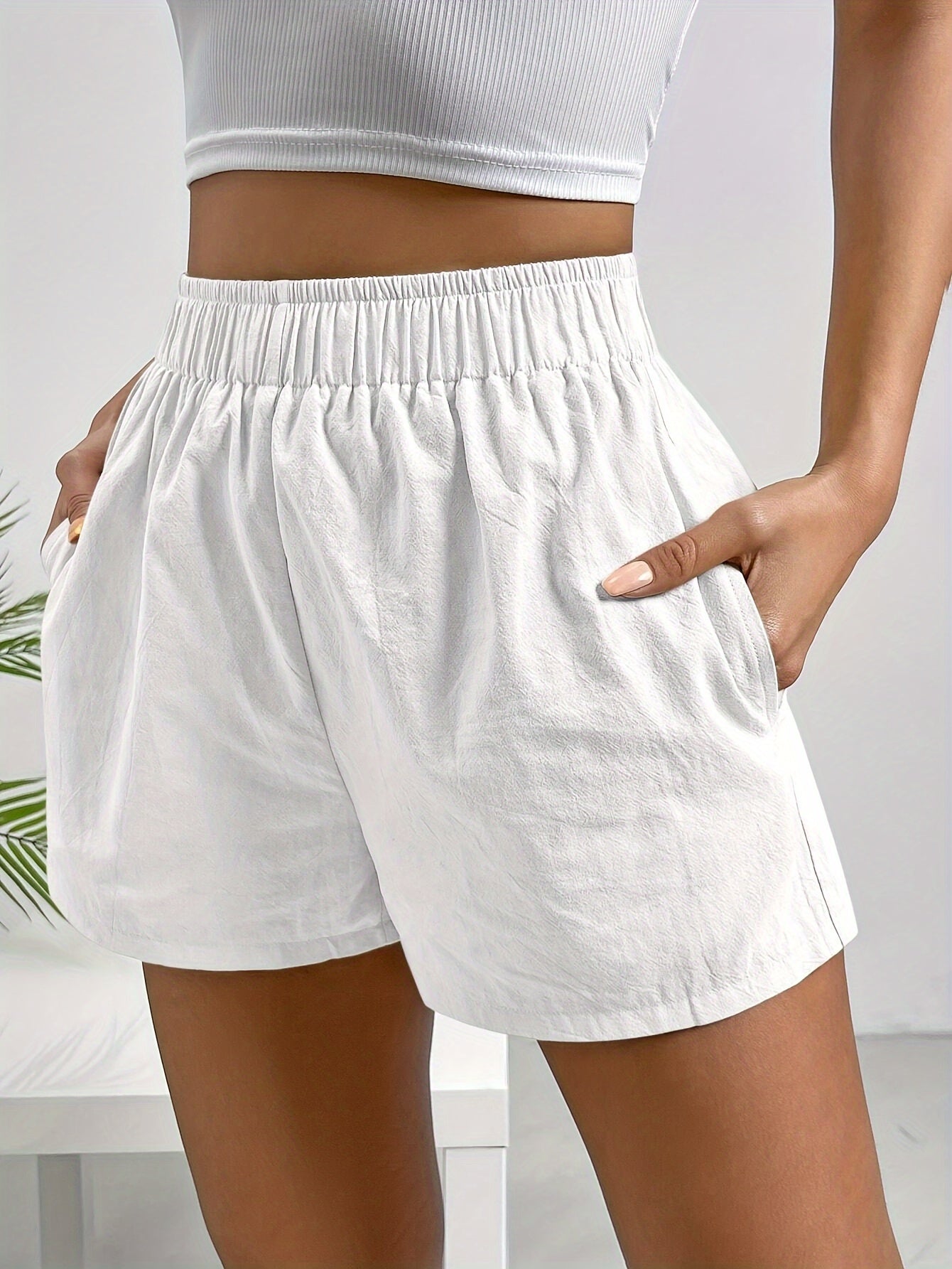 Weiße einfache Shorts - Lily