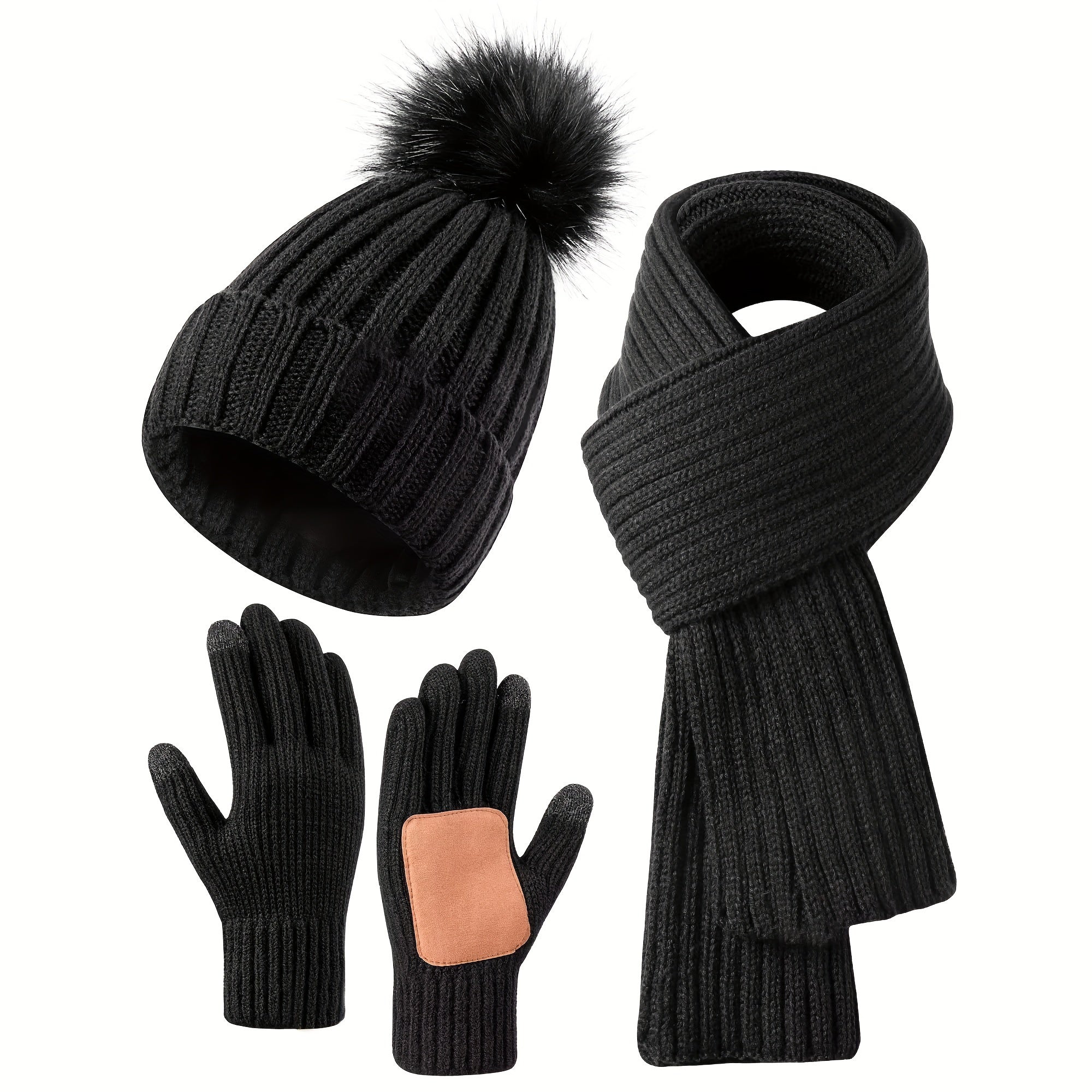 Stylisches 3-Teiliges Winterset Für Chicen Winterkomfort Für Frauen