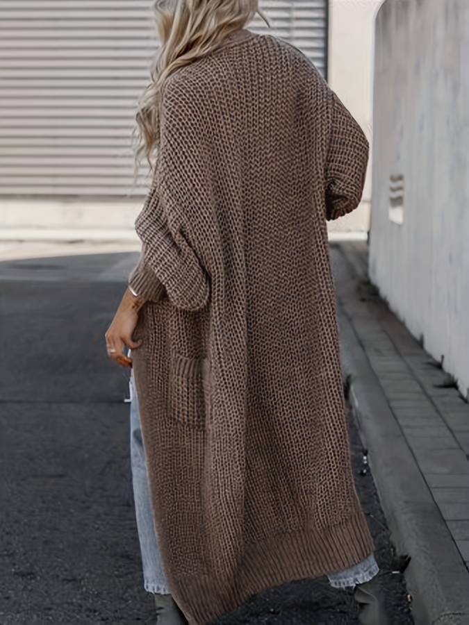 Klassische Lange Strickweste Für Müheloses Layering Und Stil Für Frauen