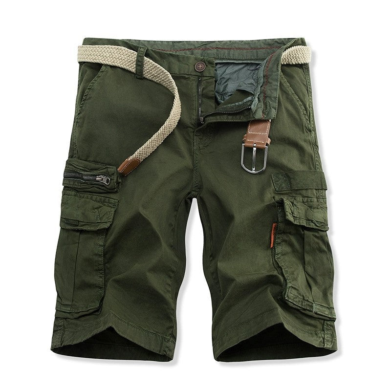 Stuttgart | Relaxed Washed Solid Color Mehrtaschen-Hose Shorts