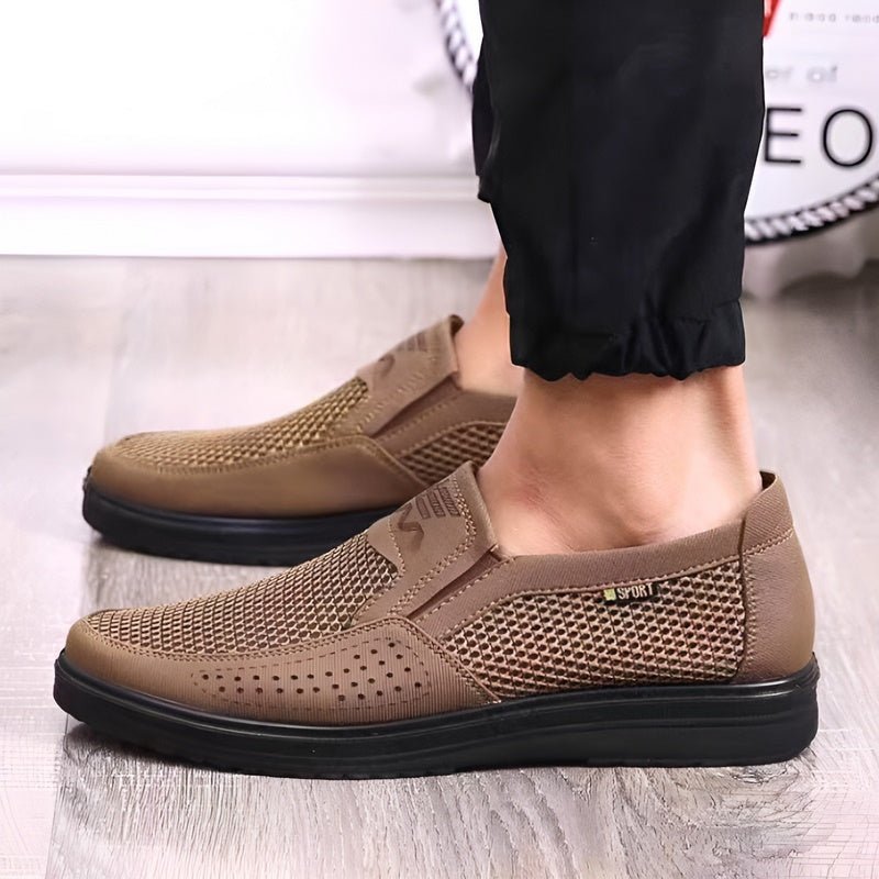 Jasper - Schwarze atmungsaktive Mesh-Loafers für den Sommer