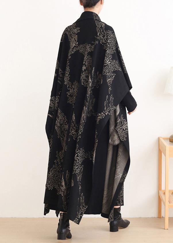 Corvianna | Schöne gekerbte asymmetrische Mäntel Silhouette Mäntel