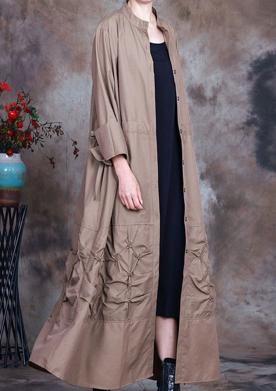 Curiosa | Khaki Trenchcoat mit Knopfleiste und Taille