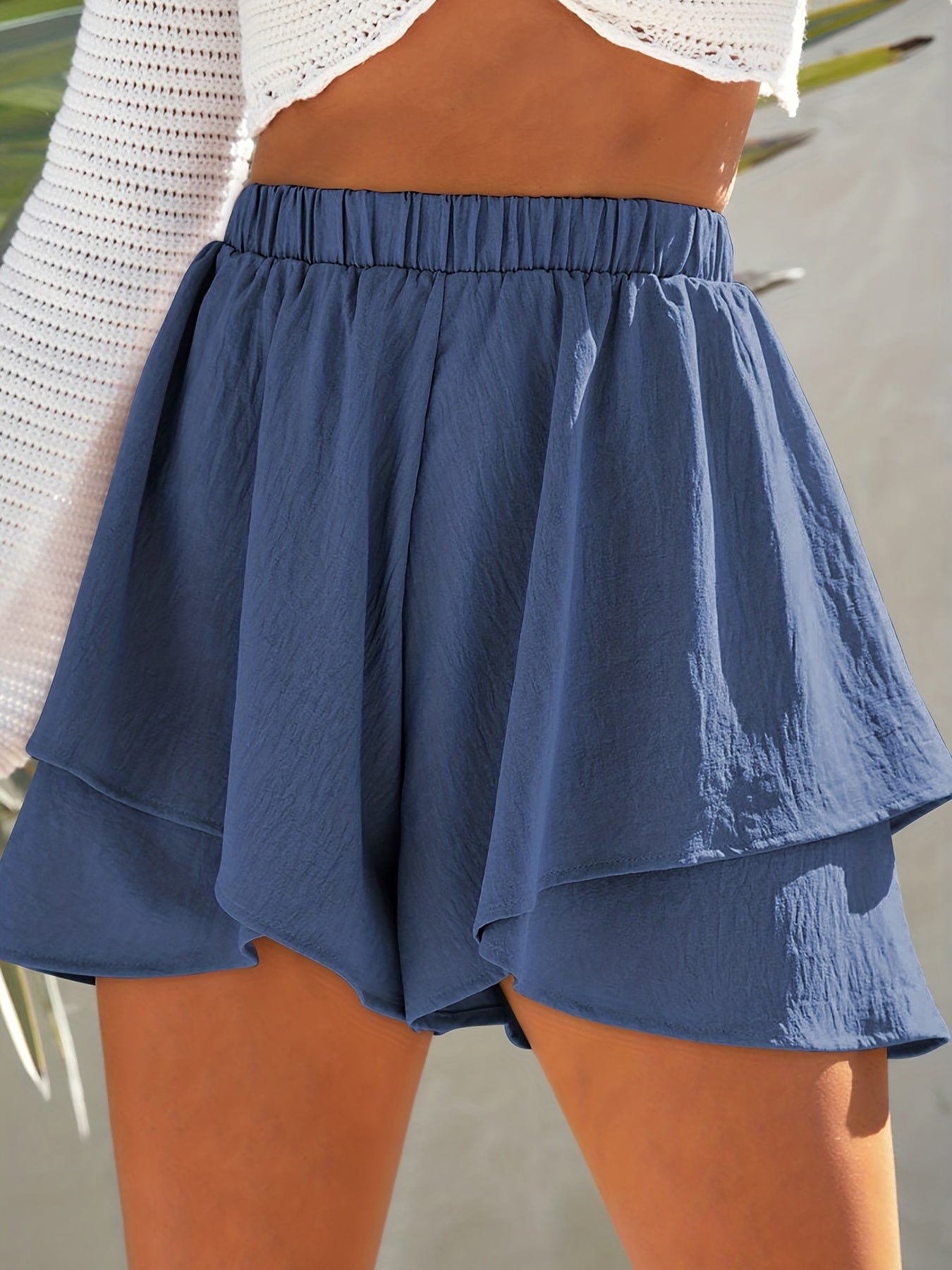 Khaki Ruffle-Shorts - Faye