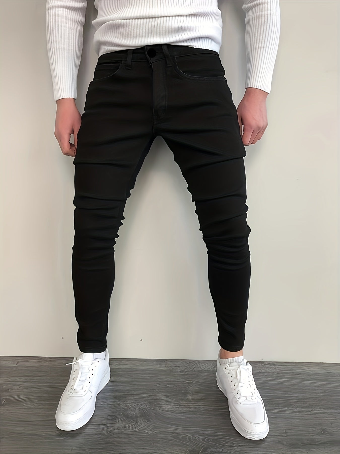 Slim Fit Baumwolljeans Schwarz - Noah