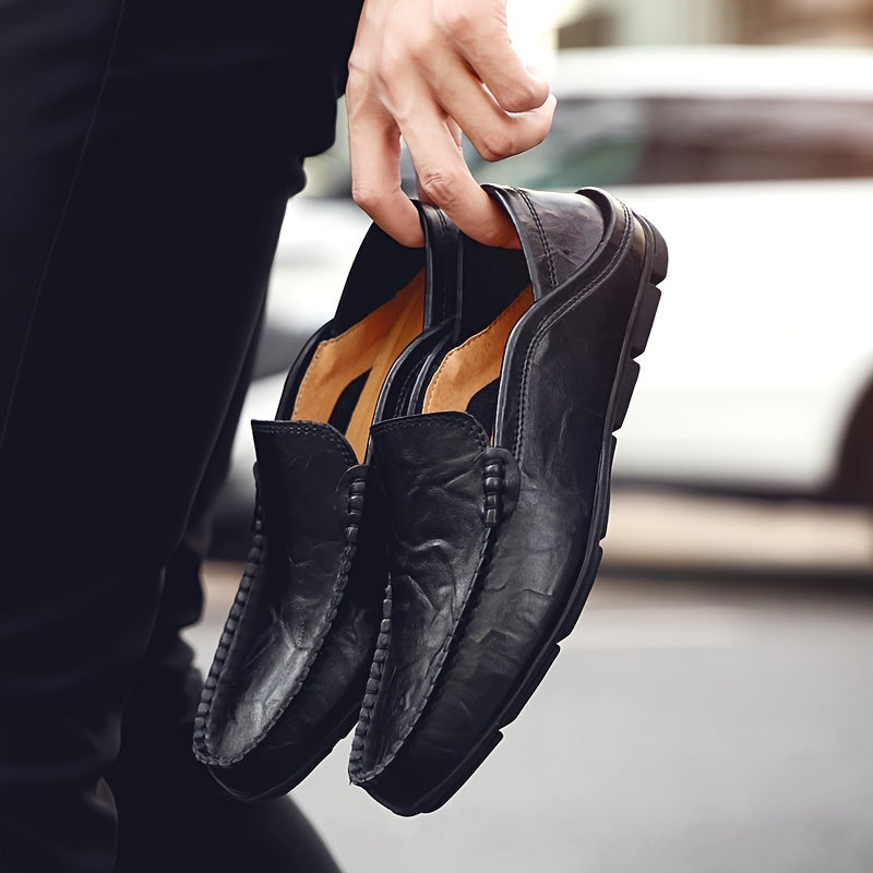 Schwarze Leder Loafers - Noah