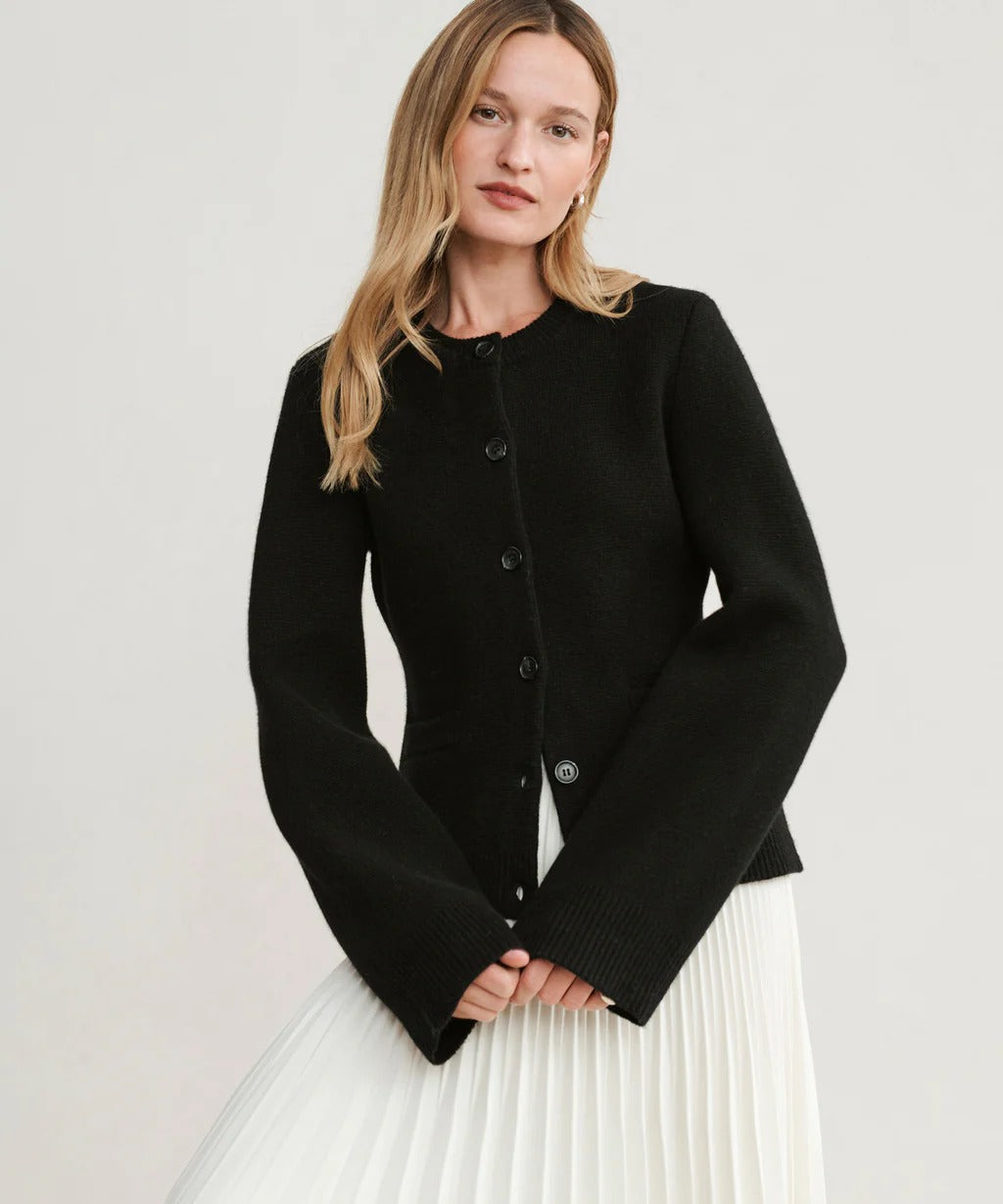 Margery™ | Elegante Strickjacke aus Wolle mit Knopfleiste