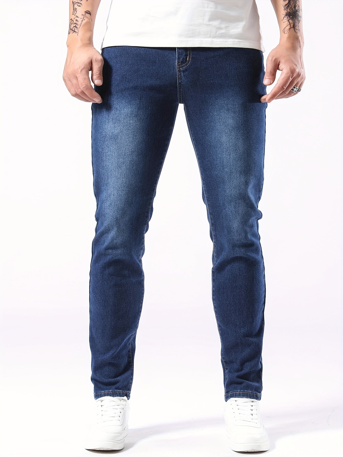 Dunkelblaue Slim Fit Jeans - Lucas