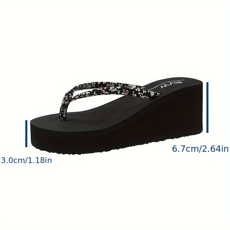 Schwarze Blumen-Wedge-Sandalen - Lotte