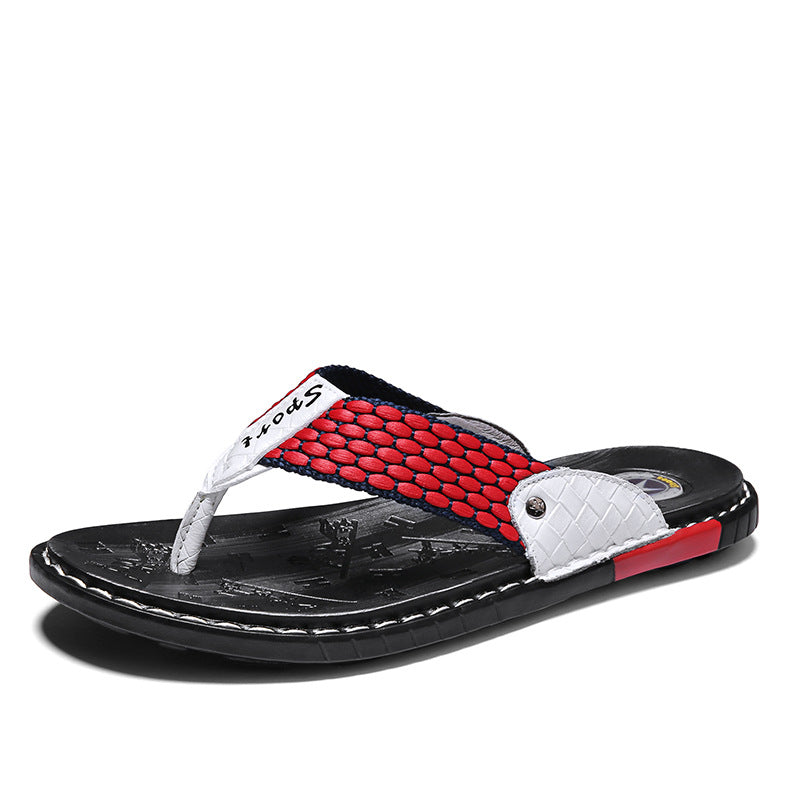 Stuttgart | Leder Rutschfeste Hausschuhe Herren Outdoor Flip Flops Sandalen