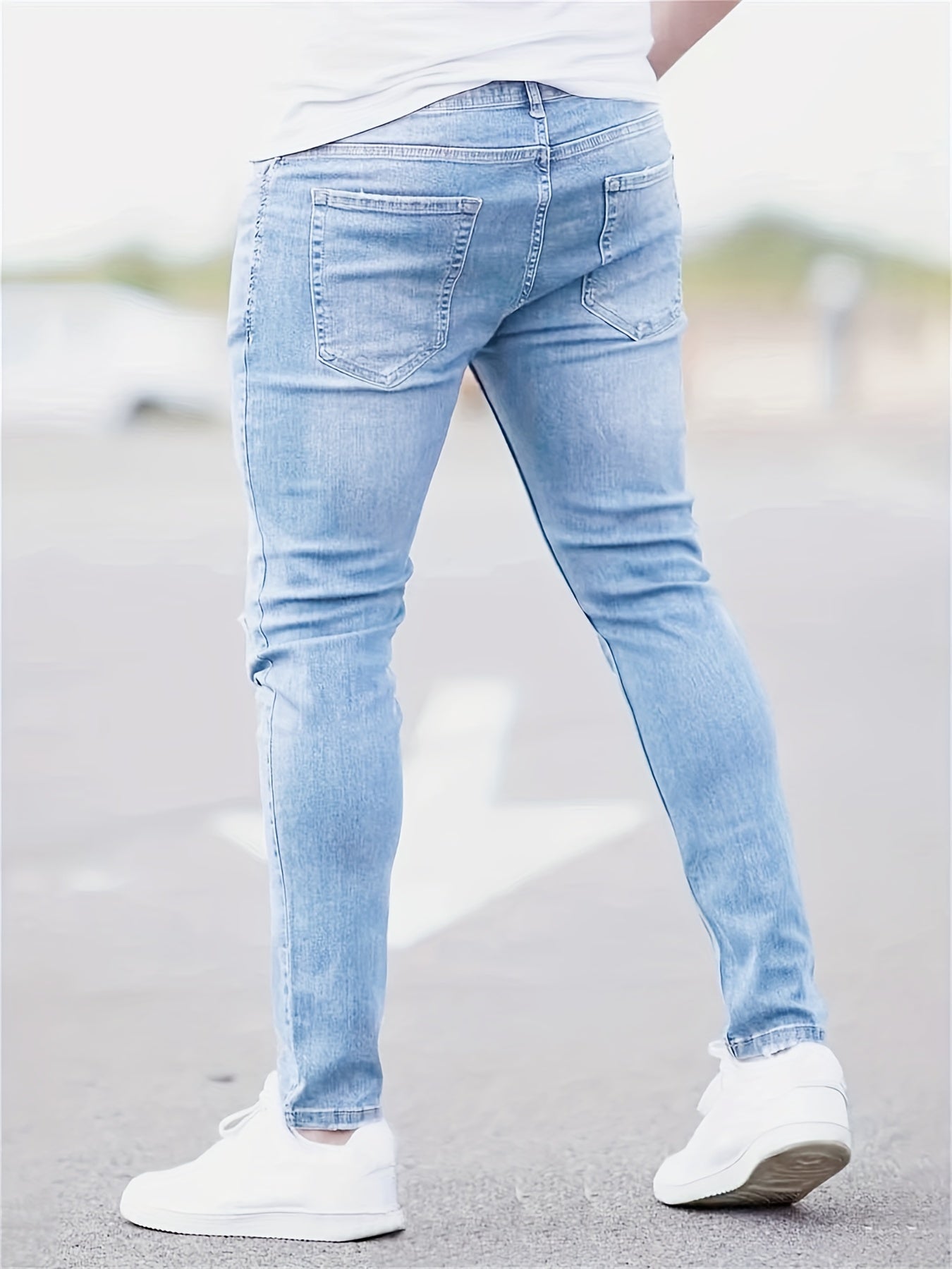 Skinny Zerrissene Jeans Blau - Jasper