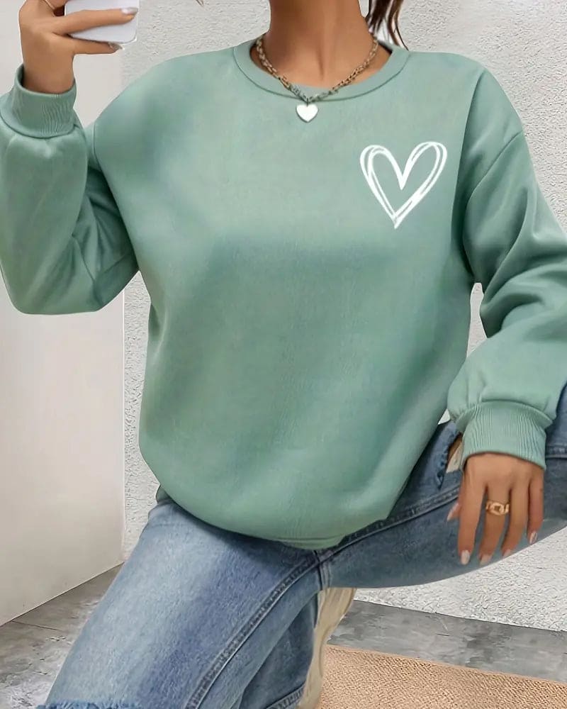 Verspielter Pullover mit Herzmotiv Für Frauen