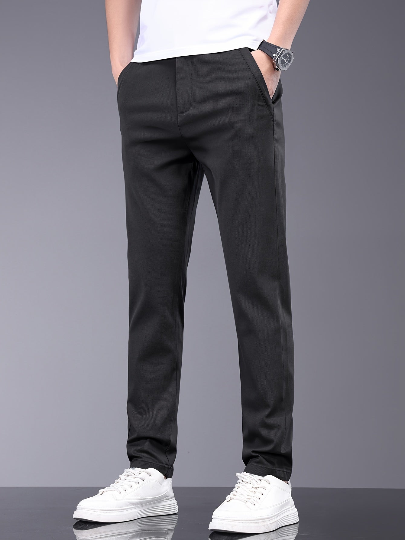 Dunkelgraue Slim Fit Hose - Hugo