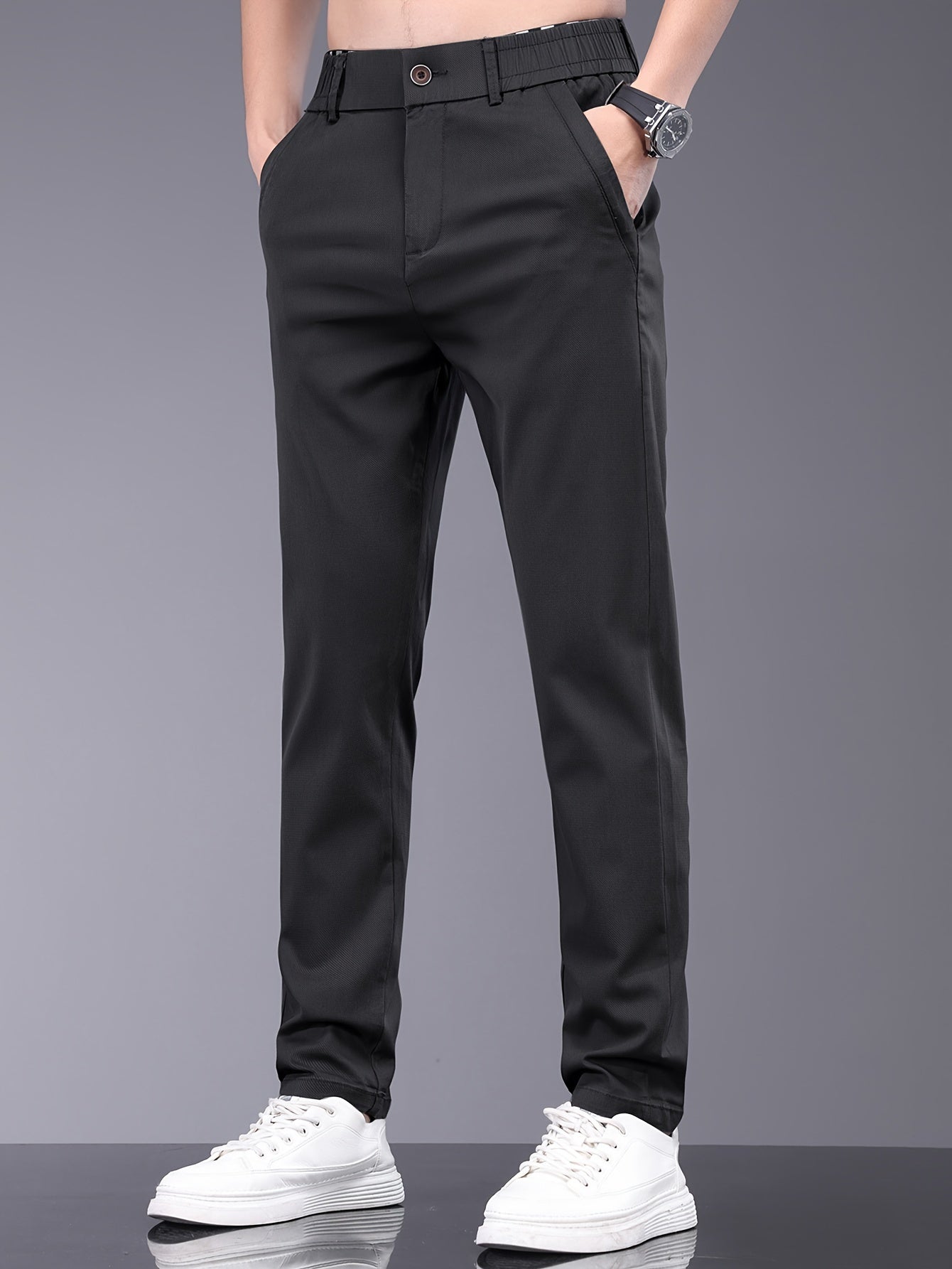 Dunkelgraue Slim Fit Hose - Hugo