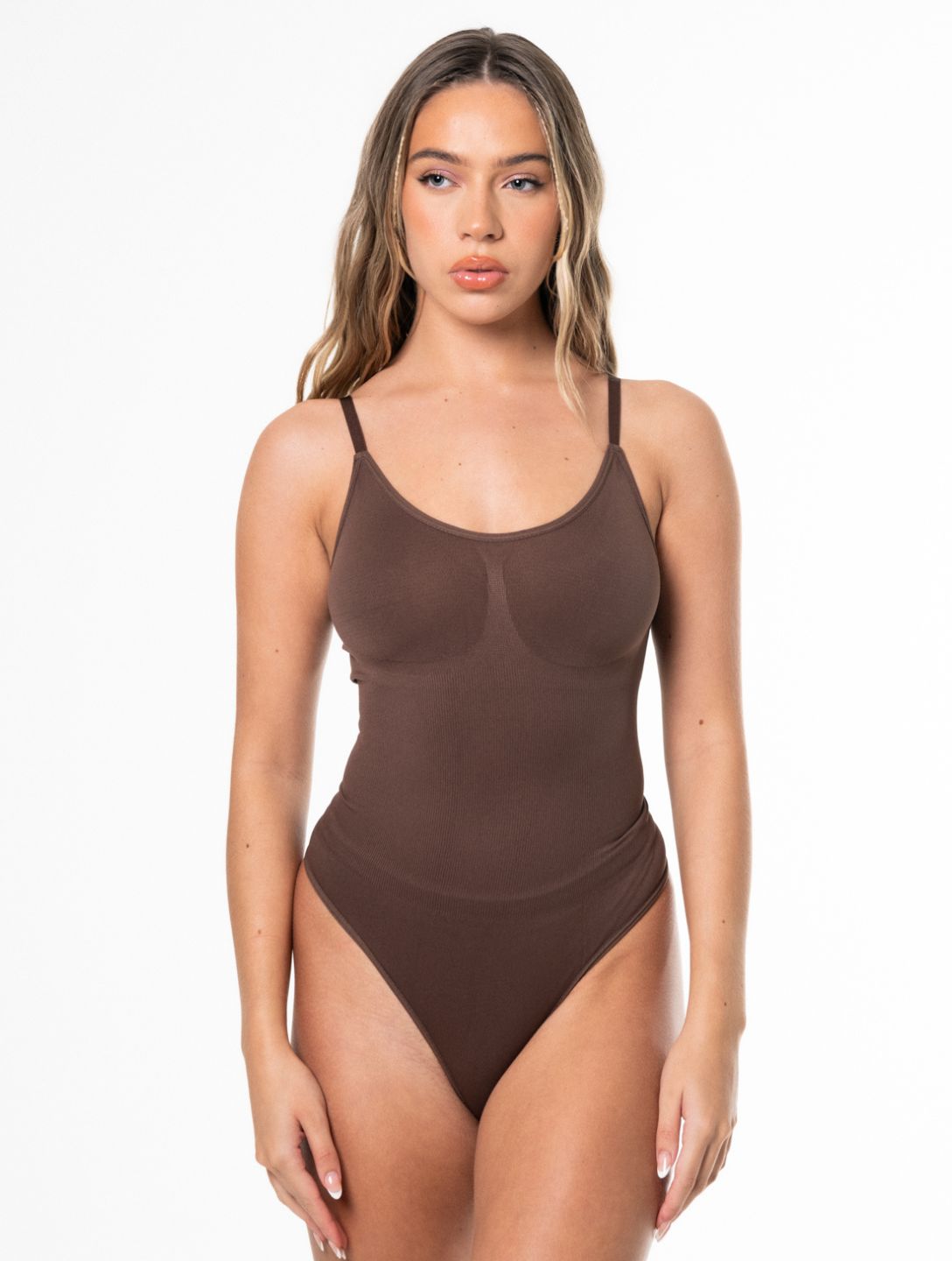 Zoë - Braune taillierte Bodysuit