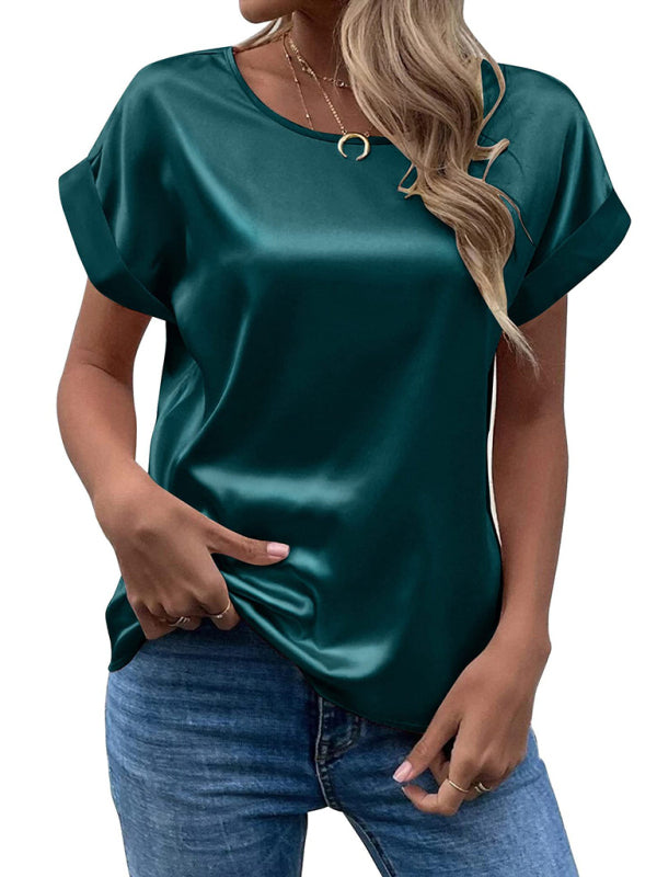 Emmy | T-Shirt-Bluse aus Satin