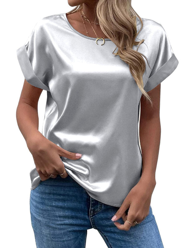 Emmy | T-Shirt-Bluse aus Satin