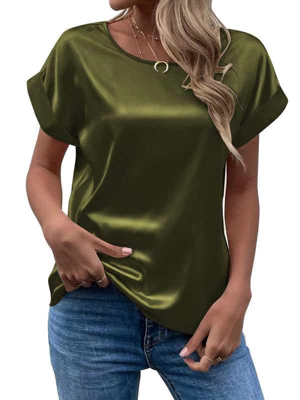 Emmy | T-Shirt-Bluse aus Satin