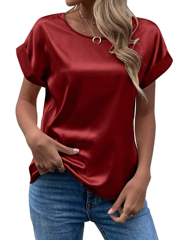 Emmy | T-Shirt-Bluse aus Satin