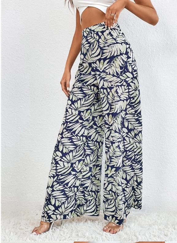 Marineblaue Boho Print Hose - Isabelle