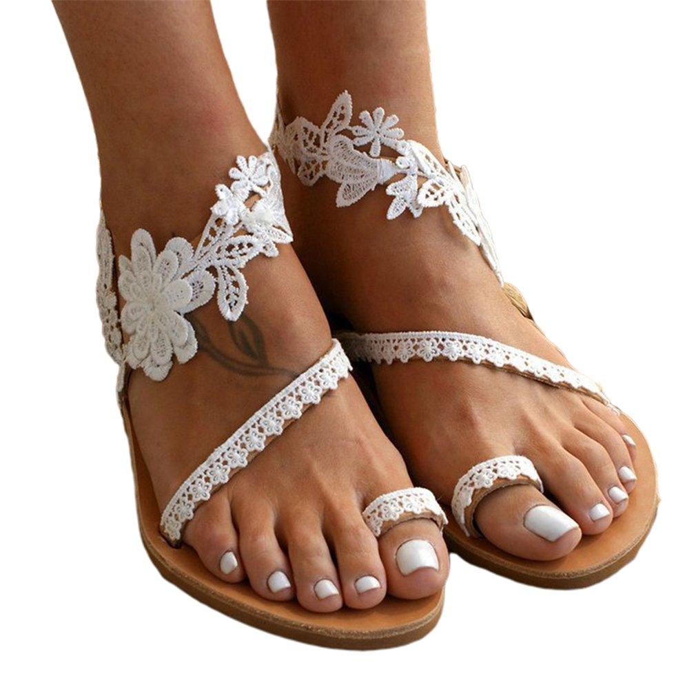 Flache Sandalen mit Spitzendesign für Frauen