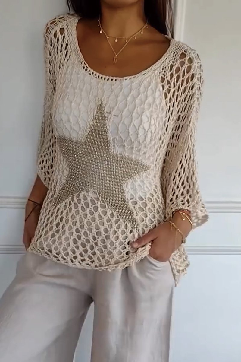 Eleganter Strickpullover mit Stern-Design Für Frauen