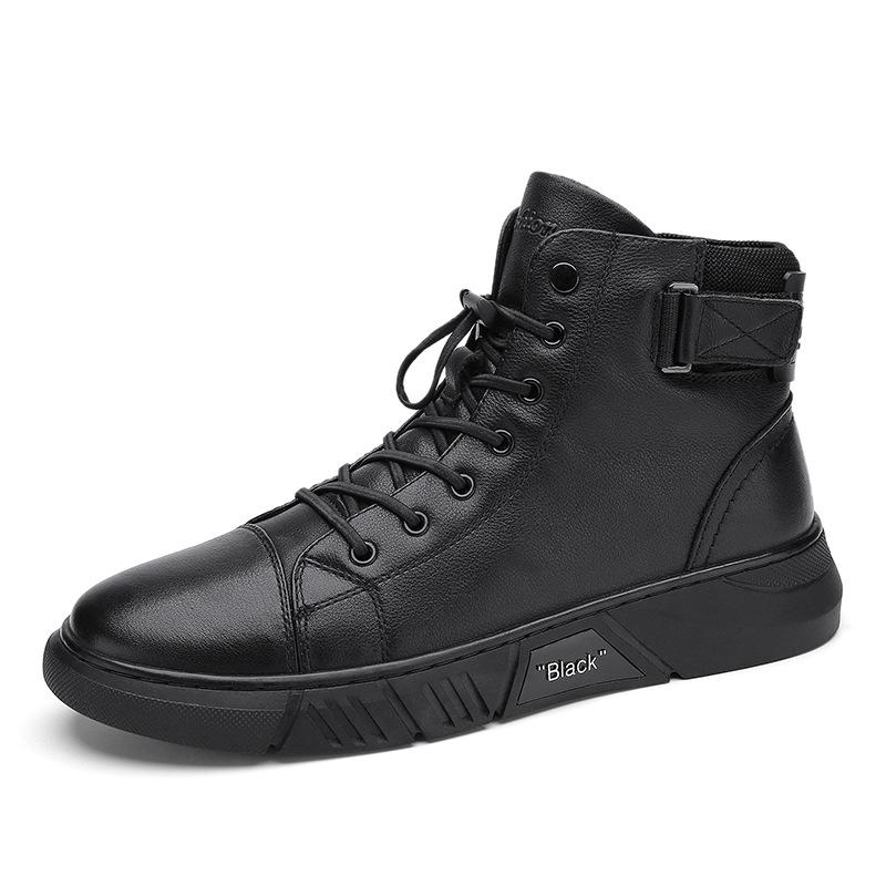 Nathan - Schwarze High Cut Herrenschuhe