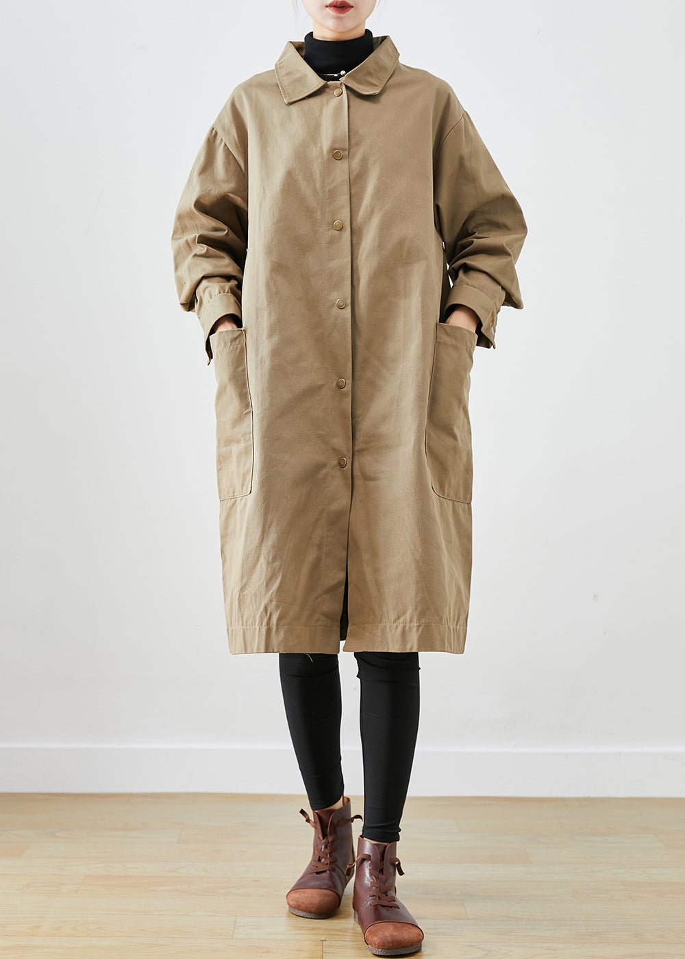 Kenna | Stil Übergroße Taschen Baumwolle Trenchcoat Herbst