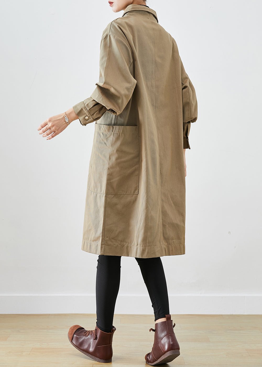 Kenna | Stil Übergroße Taschen Baumwolle Trenchcoat Herbst