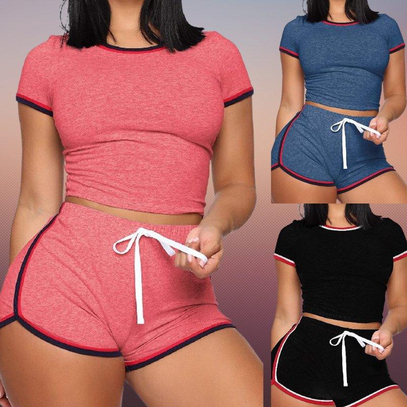 Entspanntes Crop-Top- und Shorts-Set Für Frauen