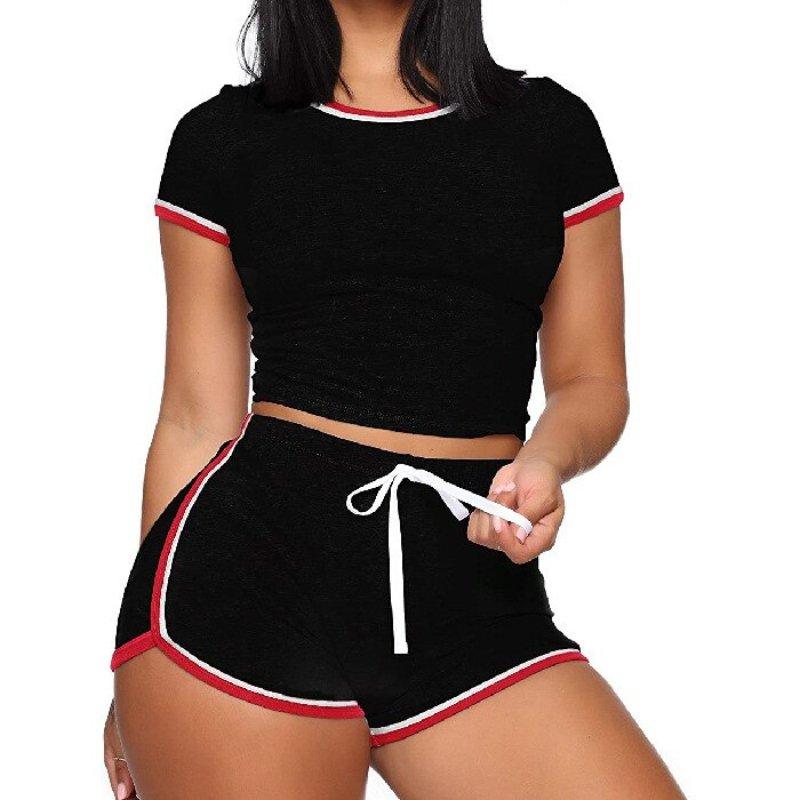 Entspanntes Crop-Top- und Shorts-Set Für Frauen